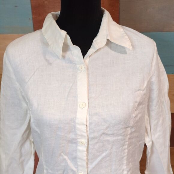Large 100% in linen button down shirt - Picture 3 of 5